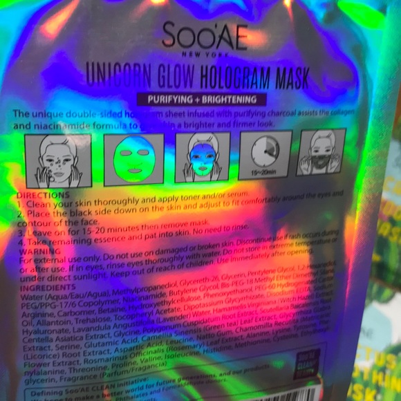 6 Soo’ae unicorn glow hologram masks - Picture 4 of 7